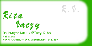 rita vaczy business card